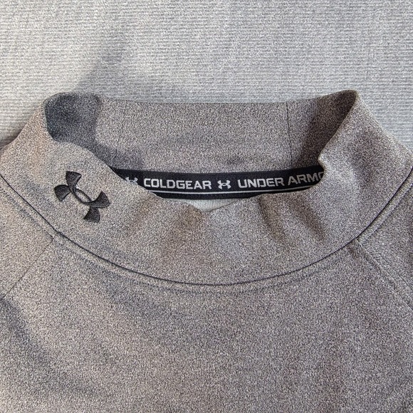 NWT Under Armour ColdGear Fitted Mock Women's Large Charcoal Light Heather Shirt - Picture 2 of 15